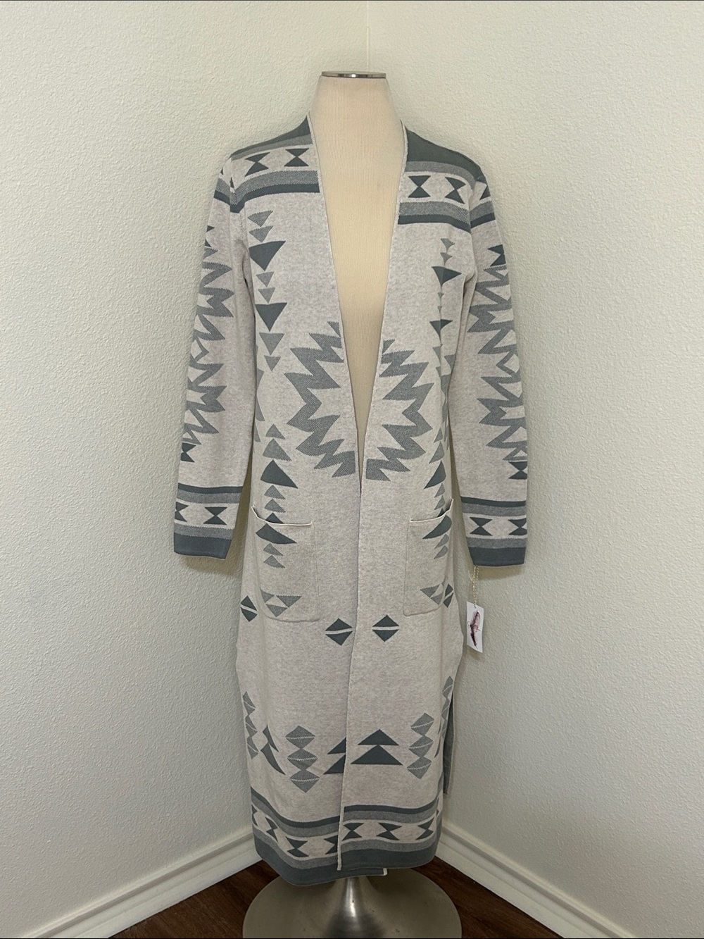 NWT Jessica Simpson Long Cream Sweater Cardigan Duster Size M Medium